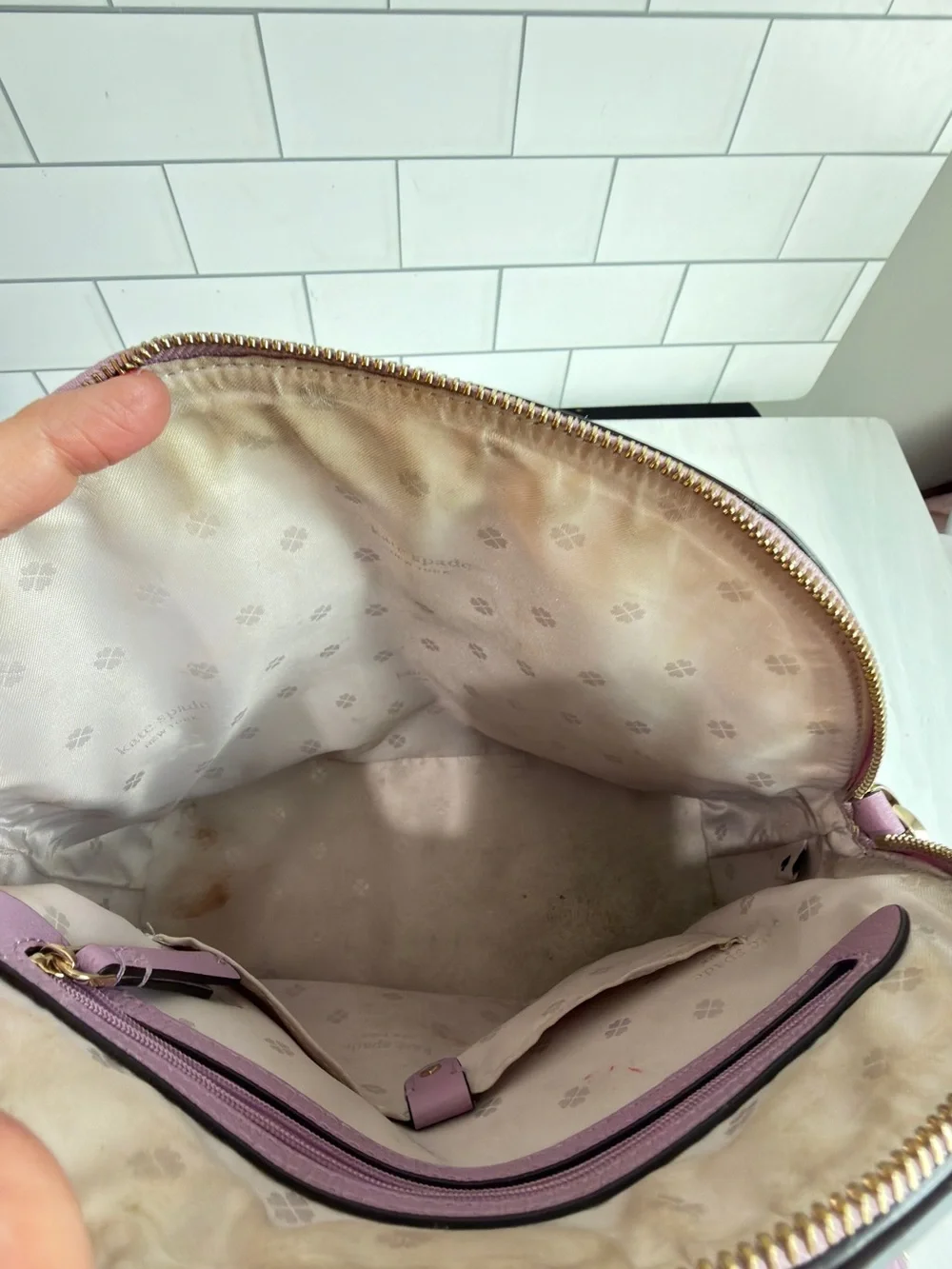 KATE SPADE LEATHER SYLVIA DOME SATCHEL CROSSBODY HANDBAG PURSE ORCHID